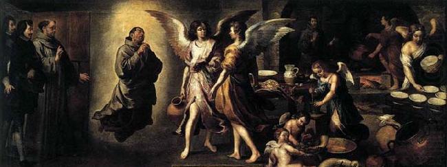 MURILLO, Bartolome Esteban Angels- Kitchen china oil painting image